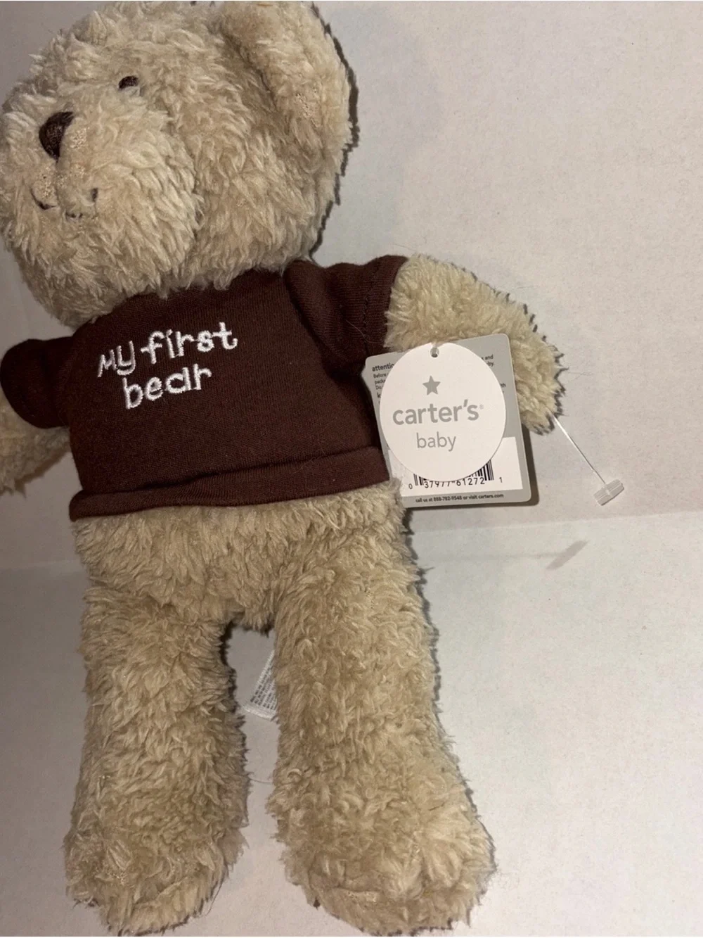 Carter's Beige Plush Bear with Brown Shirt “My first Bear”brand new with tags